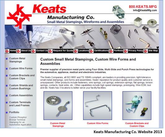 Manufacturer website example