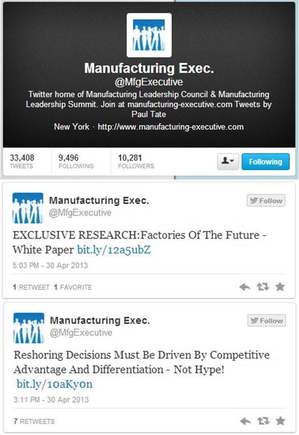 @MfgExecutive Twitter @MfgExecutive Twitter