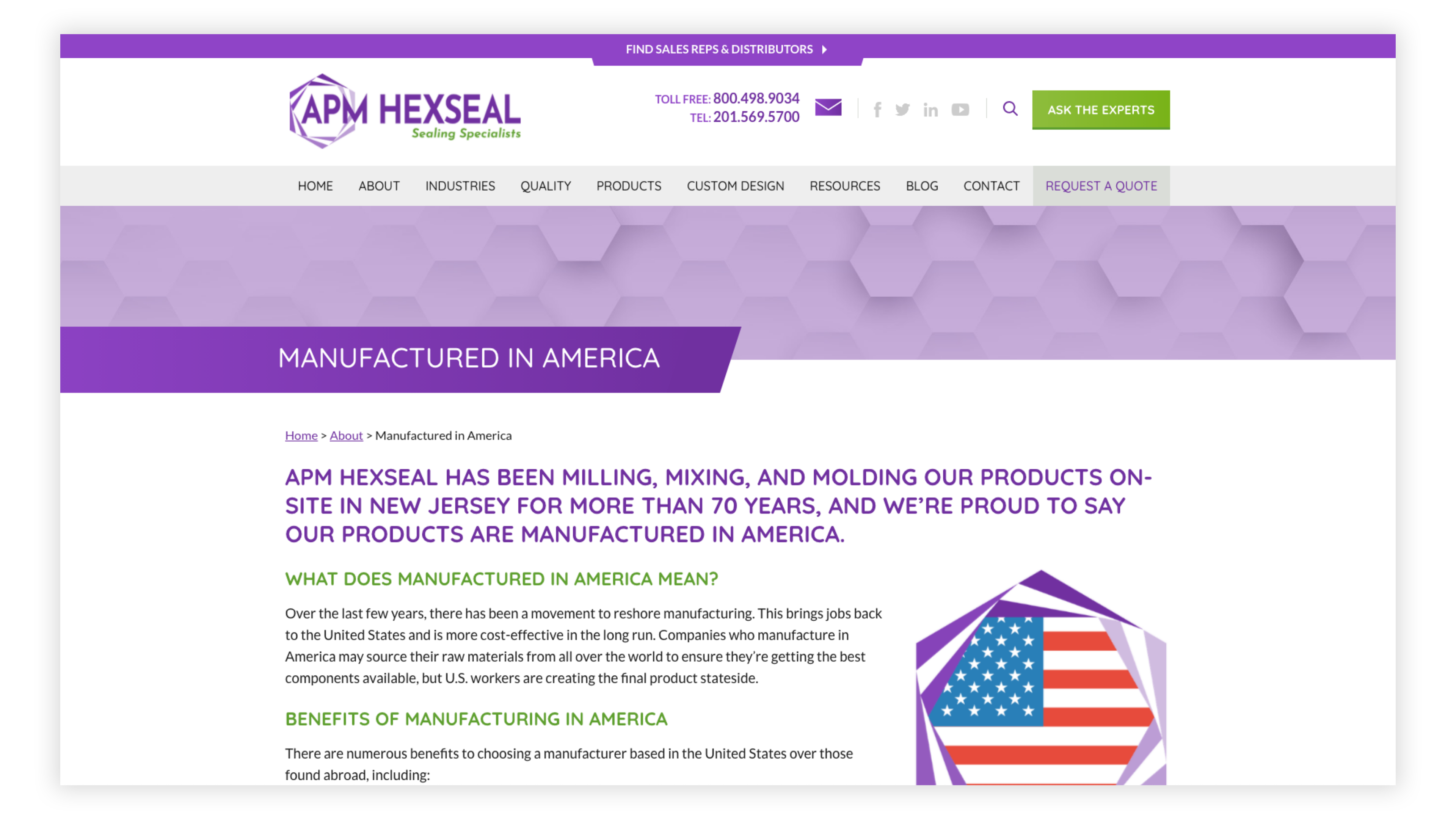 APM Hexseal About Us page