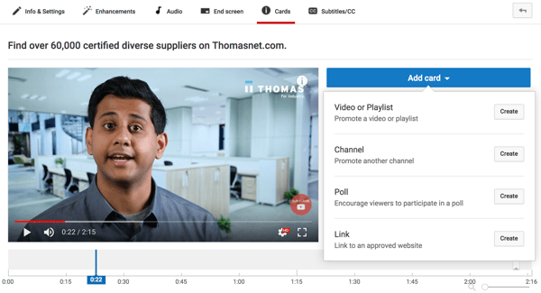 Adding Cards To YouTube - Video Marketing Campaign