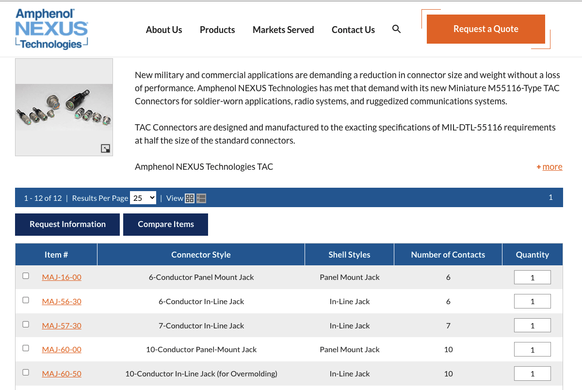 Amphenol Nexus Technologies - OEM Website Design Example