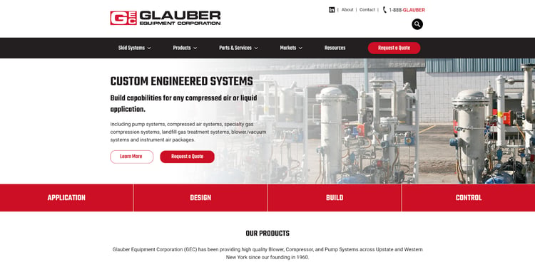 Glauber Website Homepage