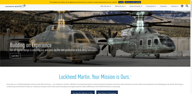 Industrial Website Design Example - Lockheed-Martin