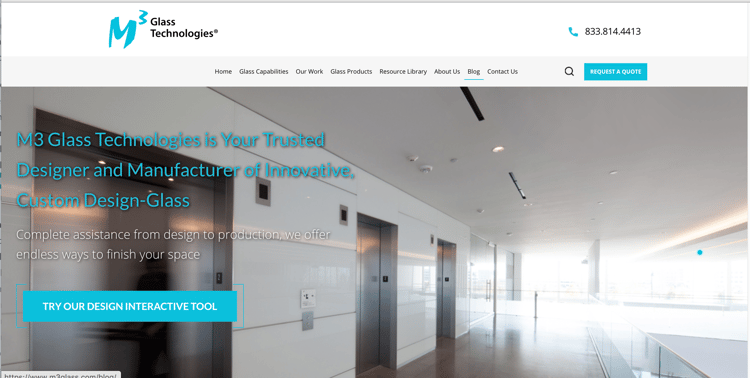 M3 glass technologies - Industrial Website Example