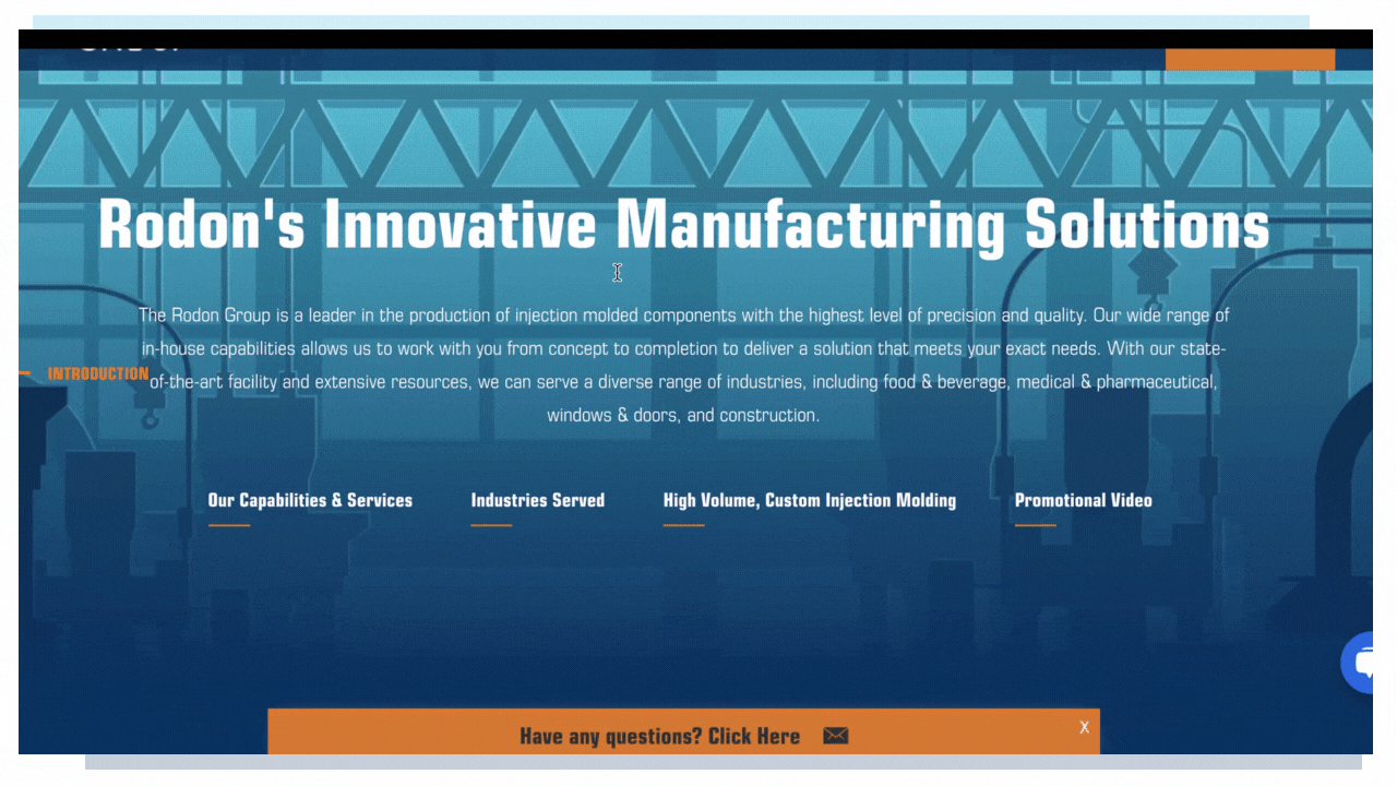 Rodon Group - An example of a manufacturer's interactive graphic website