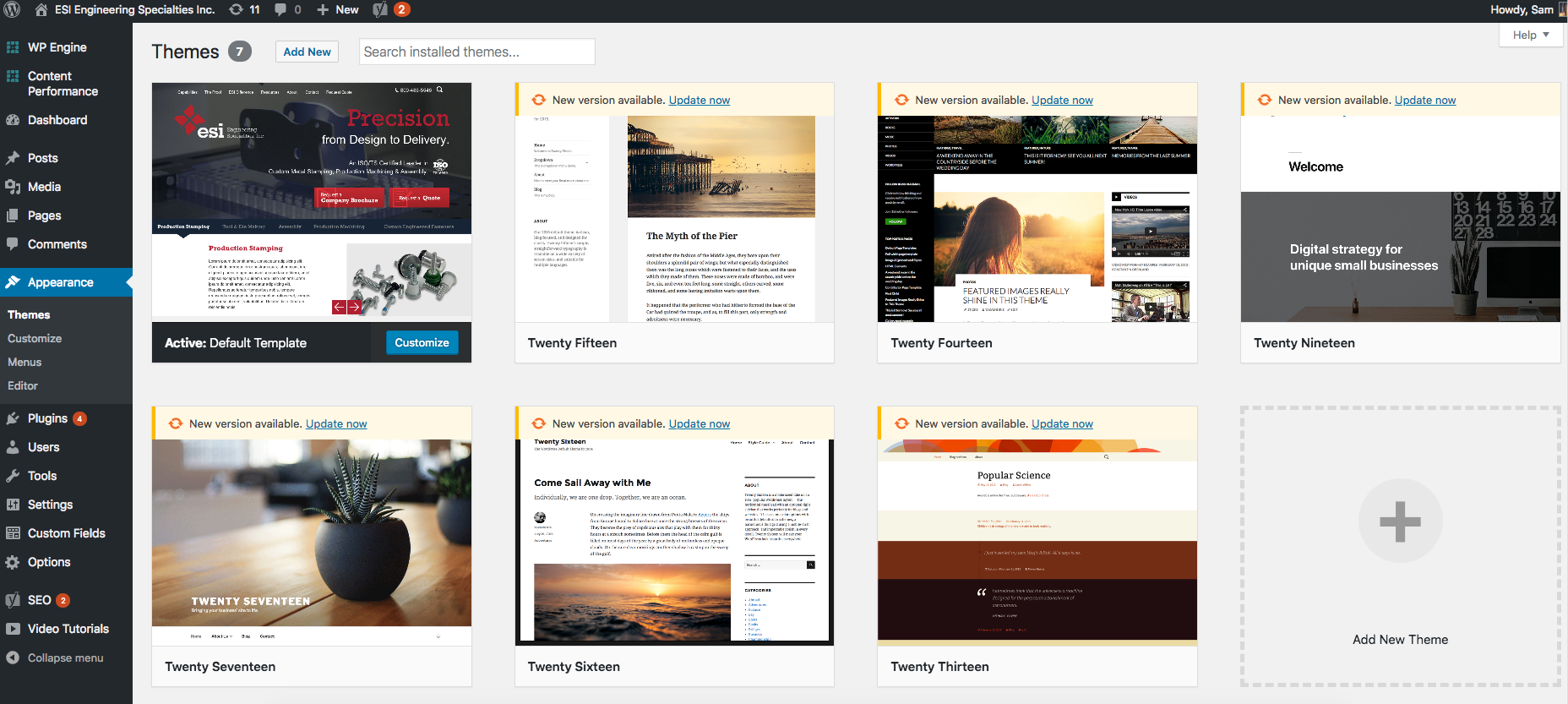 Customizable Templates On WordPress