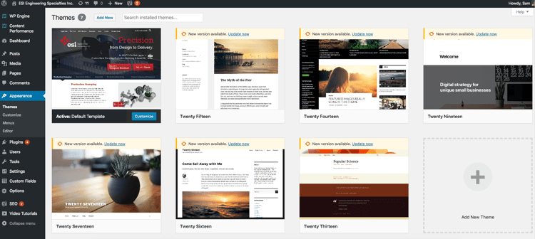 Customizable Templates On Wordpress