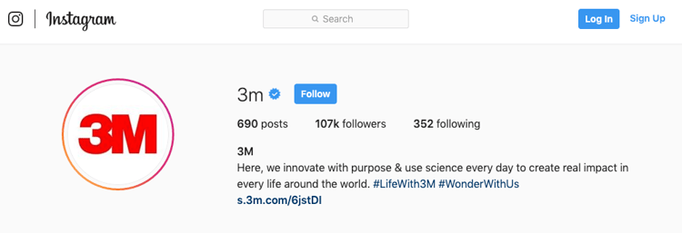 3M instagram - industrial social media