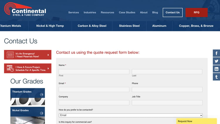 Continental Steel & Tube Marketing Strategy For Steel Website Example