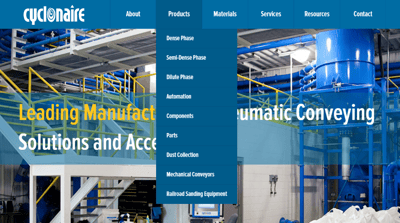 manufacturing homepage website design