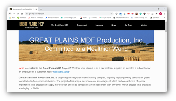 Great Plains MDF Production, Inc.