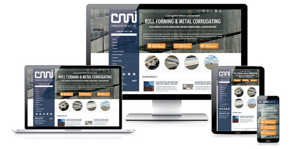 Corrugated Metals Responsive Website - web design elements for manufacturers