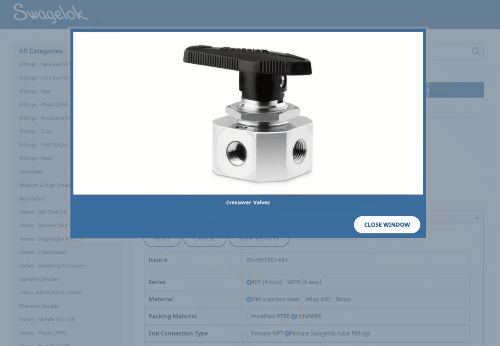 swagelok product configurator - elements of website design for manufacturers